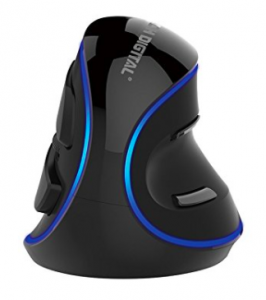 J-Tech Digital V628 (Gen2)Scroll Endurance Mouse Ergonomic Vertical USB Mouse with Adjustable Sensitivity (600/1000/1600 DPI), Removable Palm Rest & Thumb Buttons -(Wired with Blue LED)